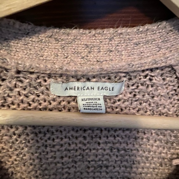 Blush Pink & Gray Cropped Cardigan - Picture 3 of 3